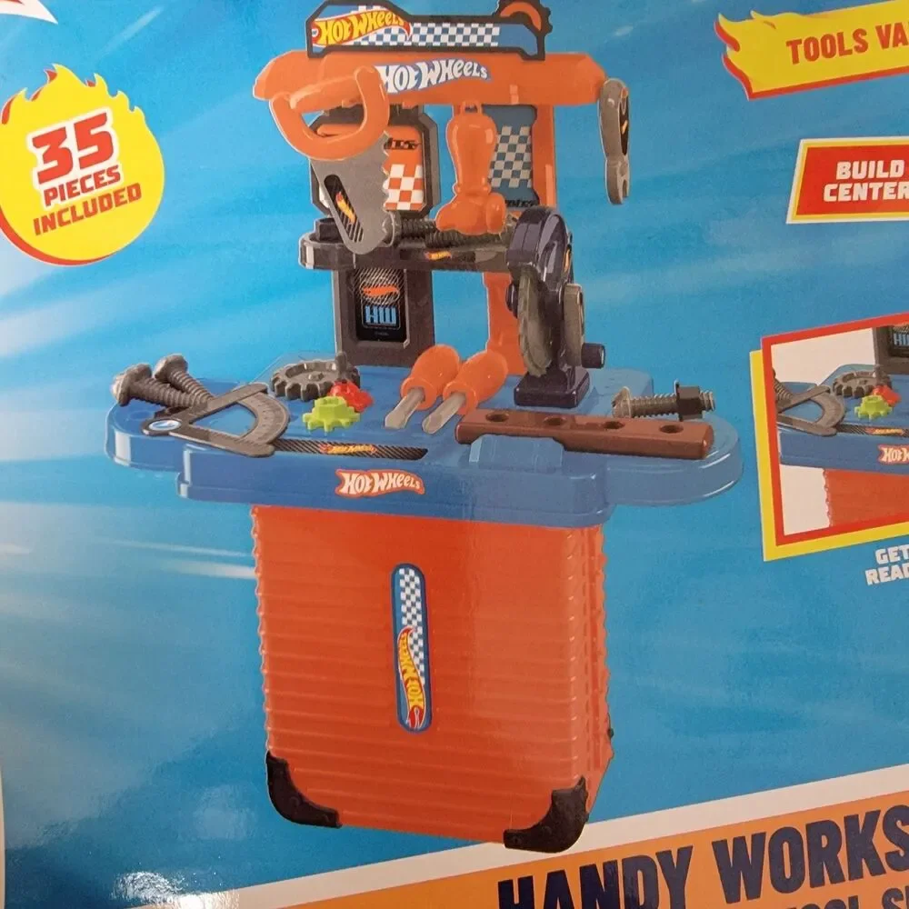 Hot Wheels 2025 Handy Workshop Deluxe Kids Tool Set Playset New 35 Pieces Incld